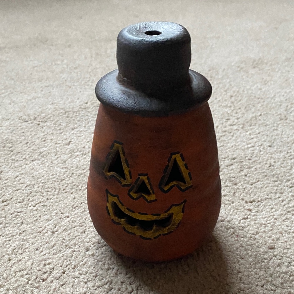 Orange Pumpkin Jack-O'-Lantern Table Accent - Unbranded
